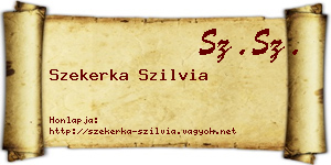 Szekerka Szilvia névjegykártya